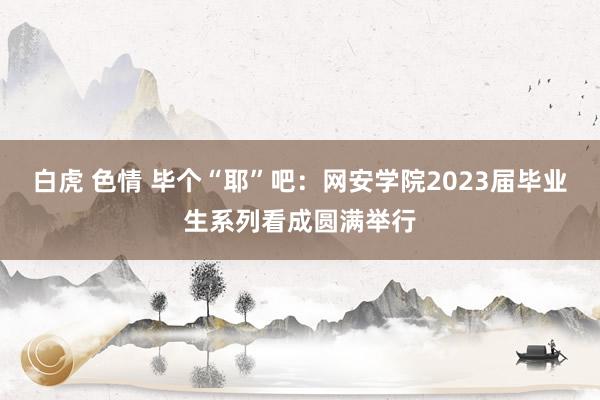 白虎 色情 毕个“耶”吧：网安学院2023届毕业生系列看成圆满举行